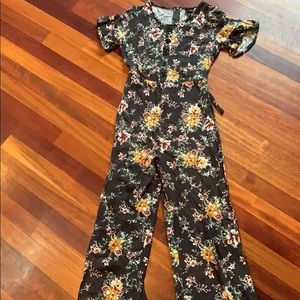 Kids Art Class floral jumpsuit